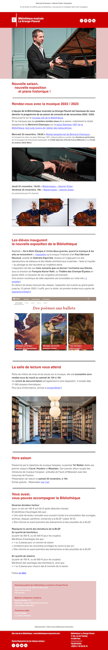 Exemple de newsletter créée avec Mailrose Place