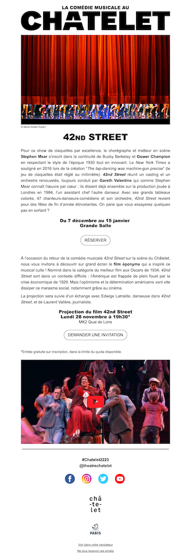 Exemple de newsletter créée avec Mailrose Place